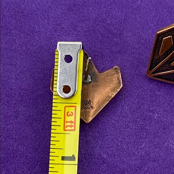 💛 Vintage Genuine Copper Southwestern CWMO Earrings - Picture 5 of 6